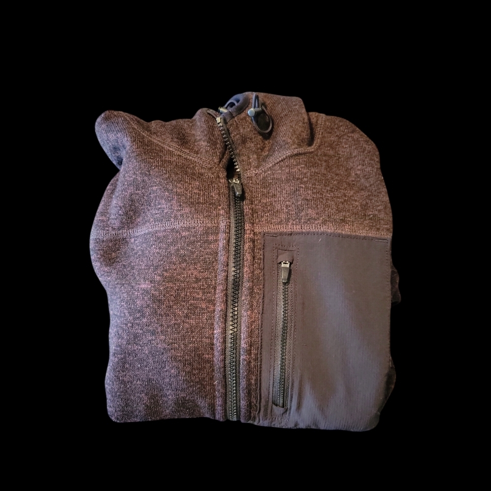 Abercrombie & Fitch Red and Black Zip-Up Hoodie